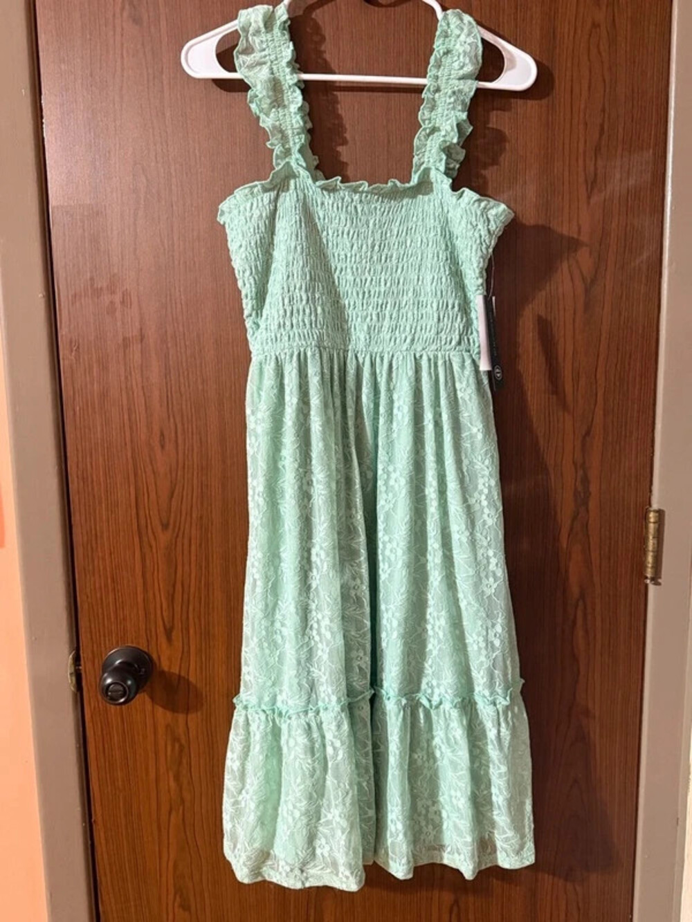 Mint Green Lace Midi Dress - NWT